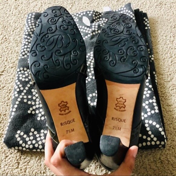 Brighton Heeled Boots 7.5 Risque Leather Mid-Calf Alligator Pewter Silver - Picture 9 of 11